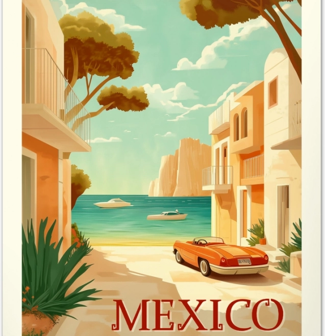 Calendrier mural Vintage affiches Paradis tropicaux 2026