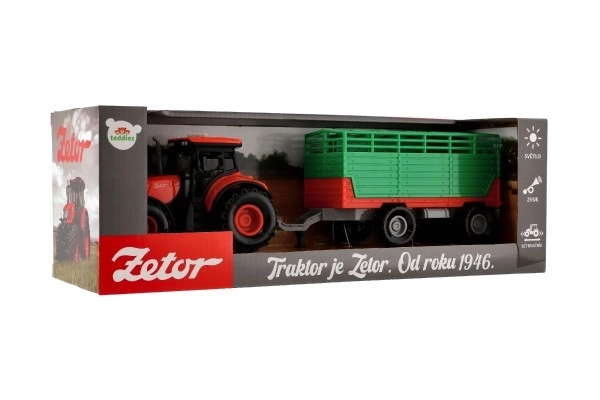 Tracteur Zetor avec remorque avec effets lumineux et sonores - 36 cm