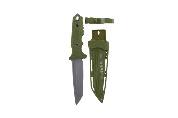 Couteau militaire avec étui en plastique 25cm sur carte