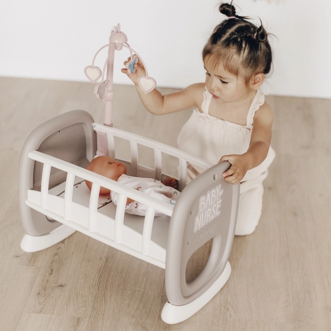 Smoby Baby Nurse berceau avec mobile pour poupées