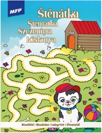 Coloriages et labyrinthes – chiot, 210 × 276 mm, 32 pages
