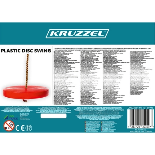 Kruzzel balançoire de jardin pour enfants avec siège rond