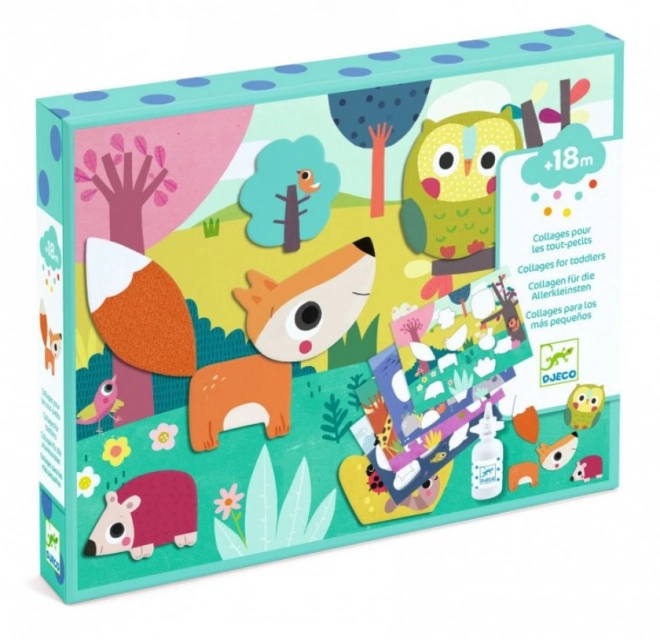 DJECO Première collage pour les plus petits Animaux