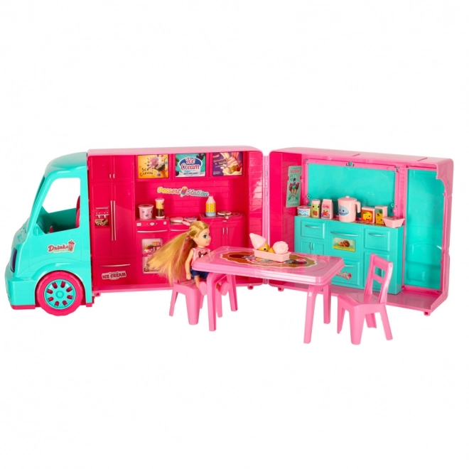 Camping-car pour poupées avec food truck