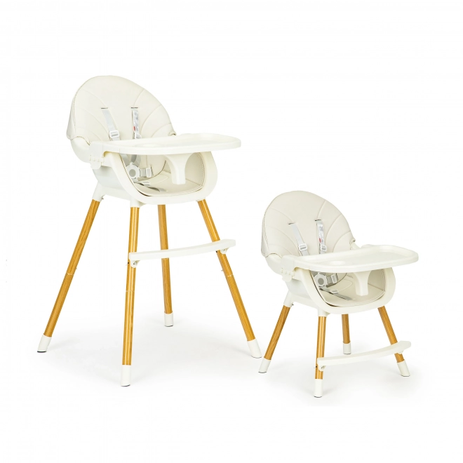 ECOTOYS Chaise haute 2 en 1 Beige