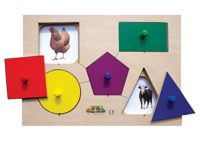 Just Jigsaws Puzzle en bois Formes et mémoire 6 pièces et 4 modèles