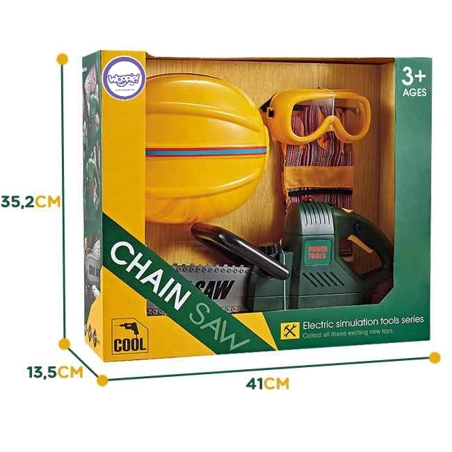 Grande ensemble scie, casque, lunettes et gants Woopie