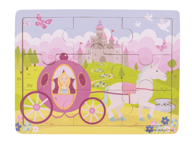 Bigjigs Toys Puzzle en bois princesse avec carrosse