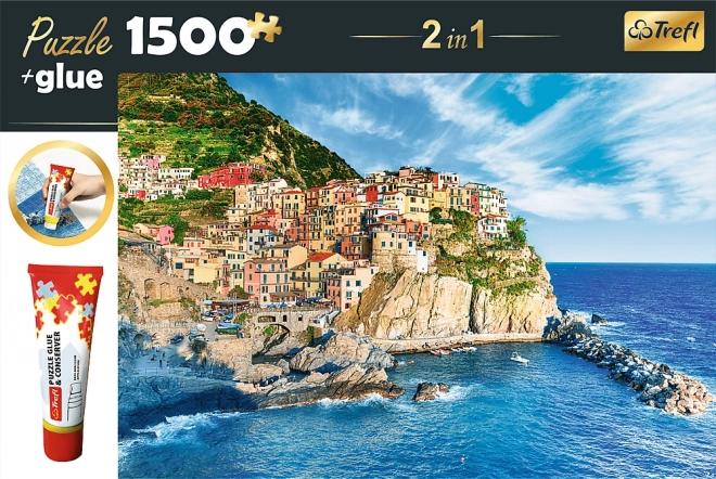 Ensemble de puzzle Manarola, Ligurie, Italie 1500 pièces avec colle