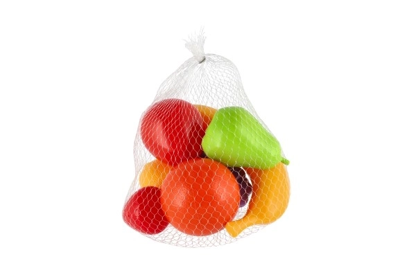 Fruits en plastique dans un filet pour enfants