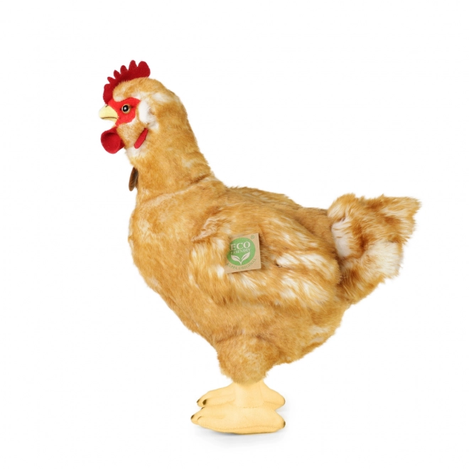 Poule en peluche debout 33 cm avec œuf ECOLOGIQUE