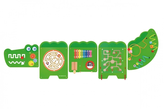 Panneau mural en bois de Montessori - crocodile