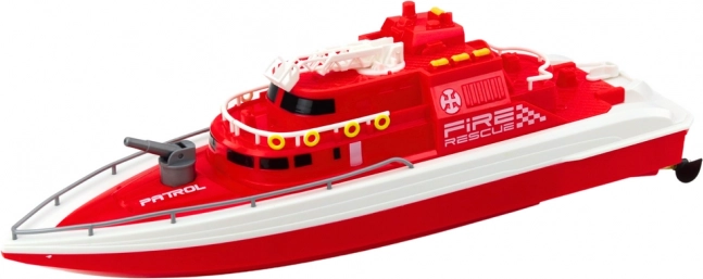 Bateau de sauvetage à moteur télécommandé rouge 1:28