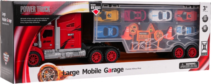 Camion porte-voitures avec garage