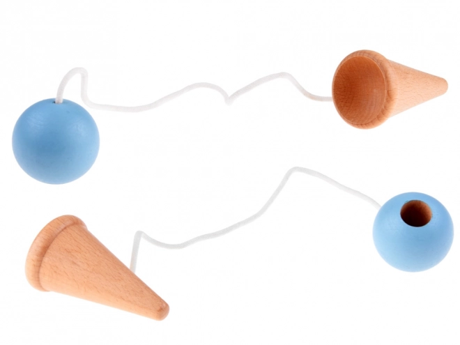 Jeu d'adresse en bois attrape-boules