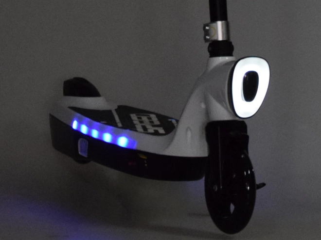 Trottinette électrique avec éclairage LED – Blanc