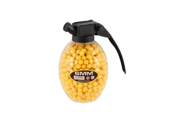 Billes pour pistolet 800pcs 6mm gomme 10cm en grenade 3 couleurs