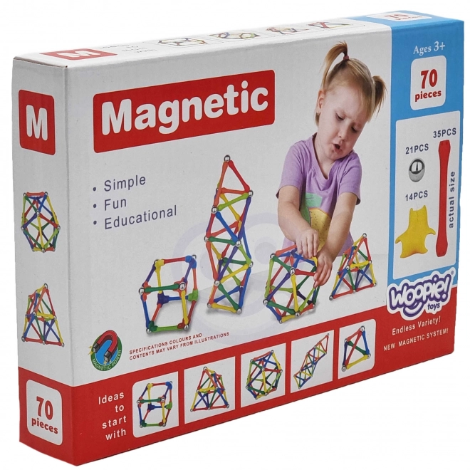 Jeu de construction magnétique Woopie 70 pièces