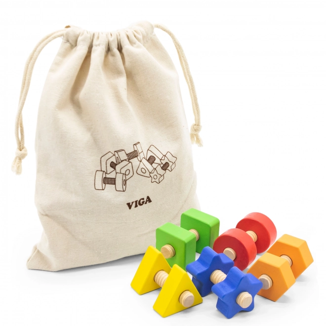 Formes et vis colorées VIGA pour enfants