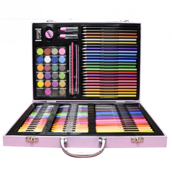 Set artistique avec valise licorne rose 128 pièces