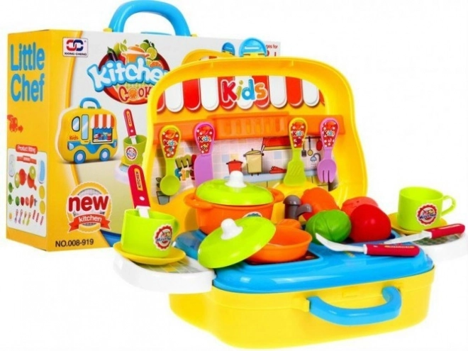 Cuisine portable Food Truck pour enfants 3+ Valise à roulettes + accessoires