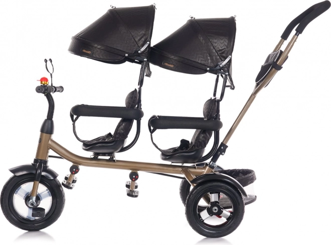 CHIPOLINO Tricycle pour jumeaux 2Play Obsidian – or