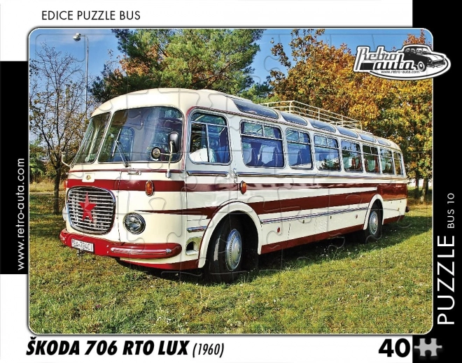 Puzzle RETRO-AUTA BUS Škoda 706 RTO LUX (1960) 40 pièces