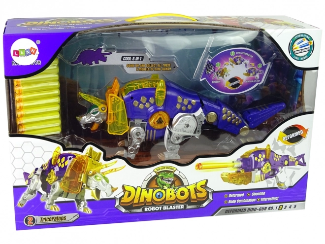 Dinobots Robotique Tir Triceratops Violet avec Cible