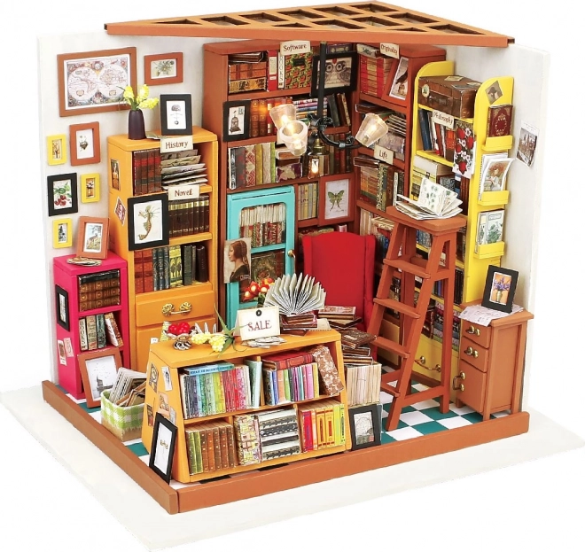 Samova studovna - Bibliothèque DIY Miniature Maison de Poupées