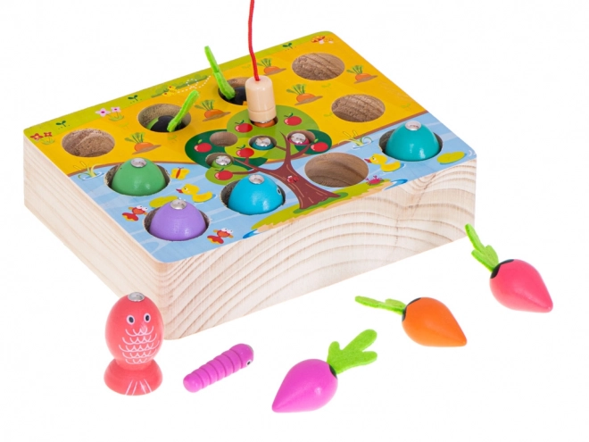 Jeu Magnétique - Pêche de vers, poissons et légumes