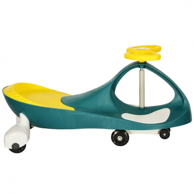 Véhicule gravitationnel pour enfant avec roues LED – Vert-Jaune