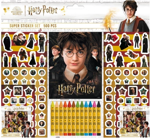 Set d’autocollants HARRY POTTER avec bloc et crayons de cire