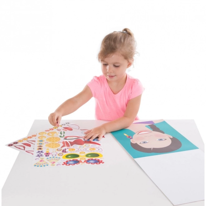 Ensemble d'autocollants pour filles - Visages