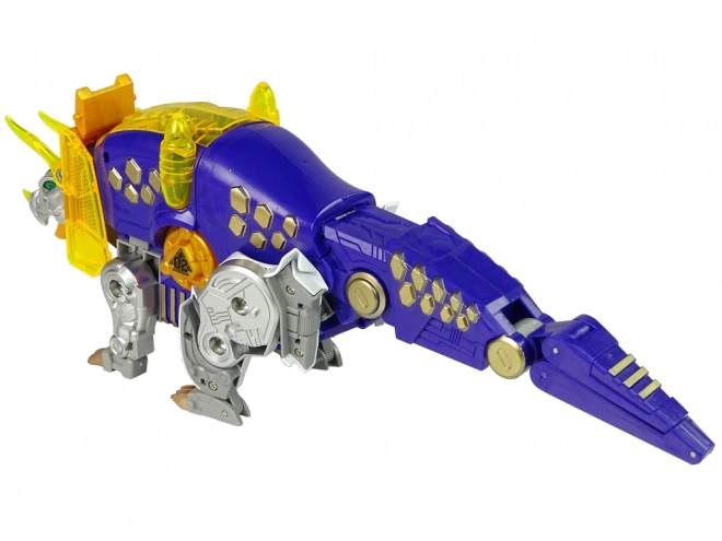 Dinobots Robotique Tir Triceratops Violet avec Cible
