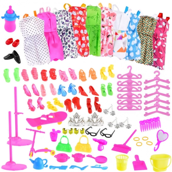 Ensemble de vêtements, chaussures et accessoires pour poupée