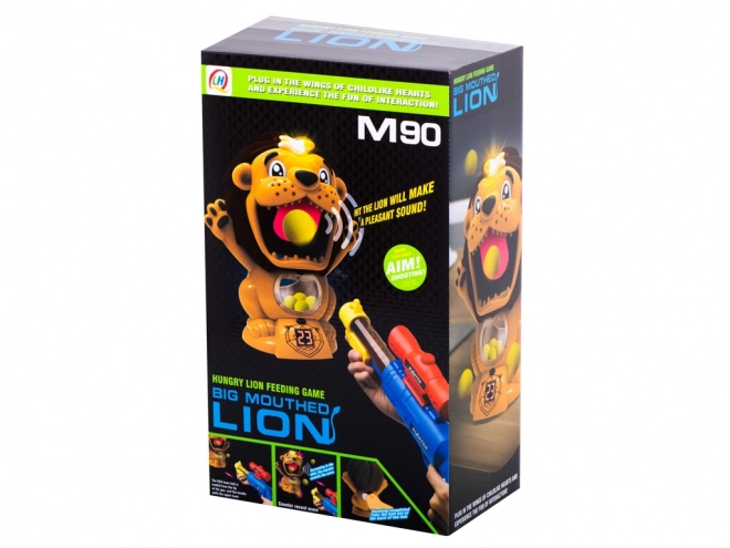 Tir sur cible de lion avec pistolet