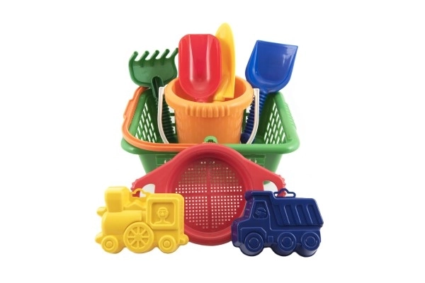 Ensemble panier - 2 moules à gâteau râteau pelle tamis seau panier d'achat plastique 12m+