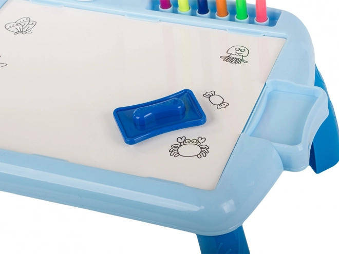 Table éducative pour enfants avec projecteur bleu