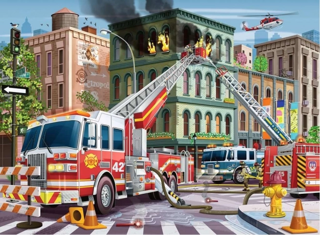Puzzle Pompiers en action XXL 100 pièces