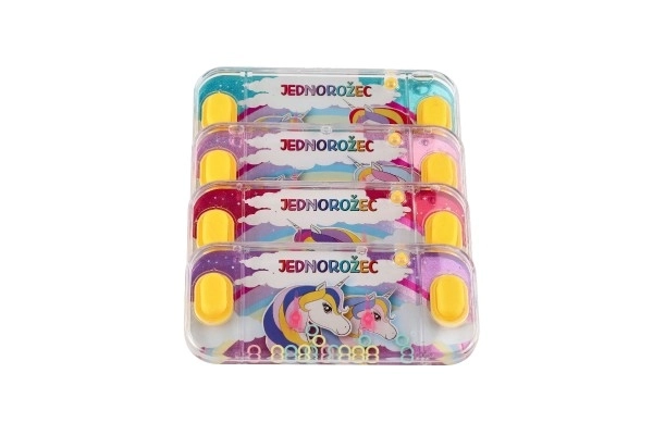 Jeu d'eau casse-tête 15,5x7cm plastique licorne 4 types 24pcs en boîte