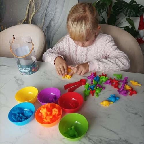 Jeu montessori en bois Apprends à compter – Dinosaures