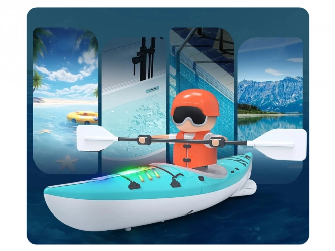 Jouet kayak télécommandé avec rameur