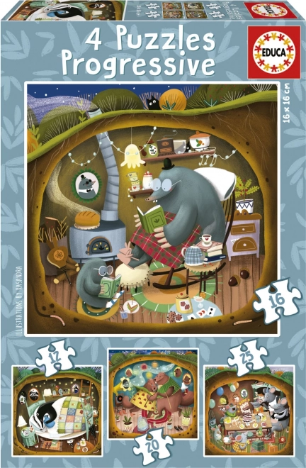 Puzzle Histoires Forestières 4 en 1