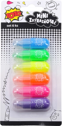 Mini surligneurs – set de 6 couleurs