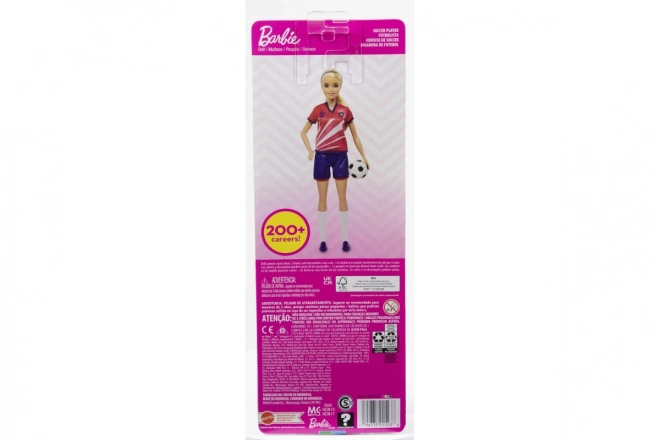 Barbie poupée de football en maillot rouge