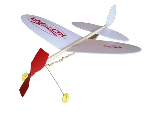 Avion Moustique modèle à lancer sur élastique polystyrène/bois 38x31cm dans un sac