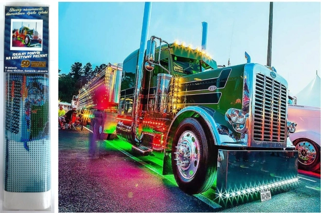 Peinture diamant Coloré camion 30x40 cm