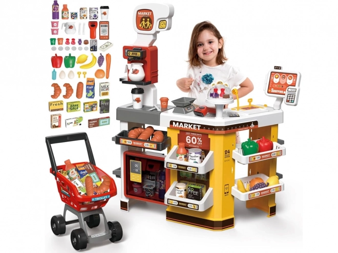 Grand supermarché de pâtisserie + accessoires de chariot ZA4638