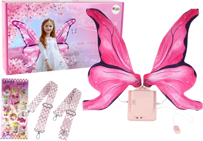 Ensemble Ailes de Fée Papillon LED Mélodies Rose