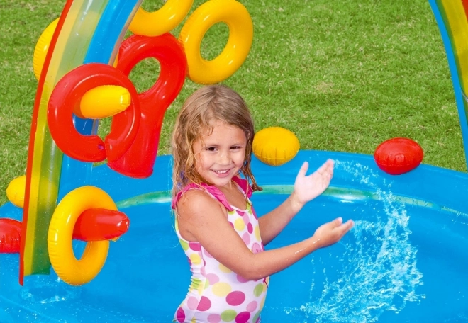 Grand centre aquatique avec toboggan 297 x 193 x 135 cm